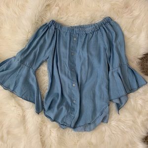 Off the shoulder denim top